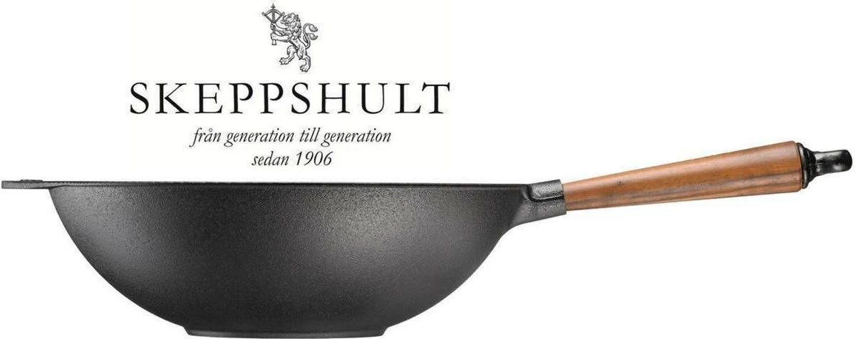 Skeppshult - Wokpan Walnoot Handgreep 32 Cm 2 Skeppshult - Wokpan Walnoot Handgreep 32 Cm - Afbeelding 2