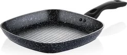 Westinghouse Grillpan - Ø 28 Cm - Zwart Marmer - Geschikt Voor Alle Warmtebronnen Inclusief Inductie - Steakpan Met Antiaanbaklaag- Aluminium