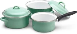 Lite-Body Magus Pannenset 4-delig - Emaille - Olijf Groen - Inductie -Aanbiedingen Tefal Winkel 1200x528
