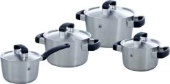 BK Conical Cool Pannenset - 4-delig - RVS – Geschikt Voor Alle Warmtebronnen -Aanbiedingen Tefal Winkel 1200x595