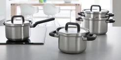 BK Flow Cool Pannenset - 4-delig – RVS Deksels - Veilig Afgietsysteem - Geschikt Voor Alle Warmtebronnen -Aanbiedingen Tefal Winkel 1200x600 1