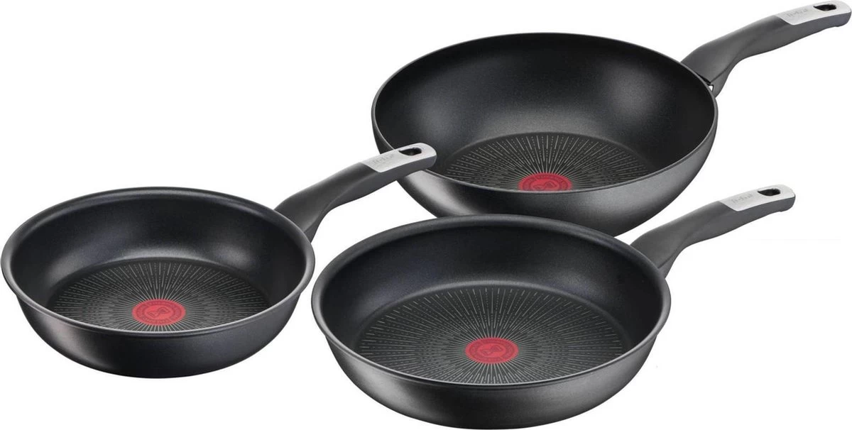 Tefal Unlimited - Pannenset - Koekenpannen Ø24/28 Cm - Wokpan Ø28 Cm 1 Tefal Unlimited - Pannenset - Koekenpannen Ø24/28 Cm - Wokpan Ø28 Cm