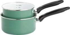 Lite-Body Magnus 2-delige Steelpannenset - Ø16 CM En Ø18 CM- Emaille - Olijf Groen - Inductie -Aanbiedingen Tefal Winkel 1200x607 2