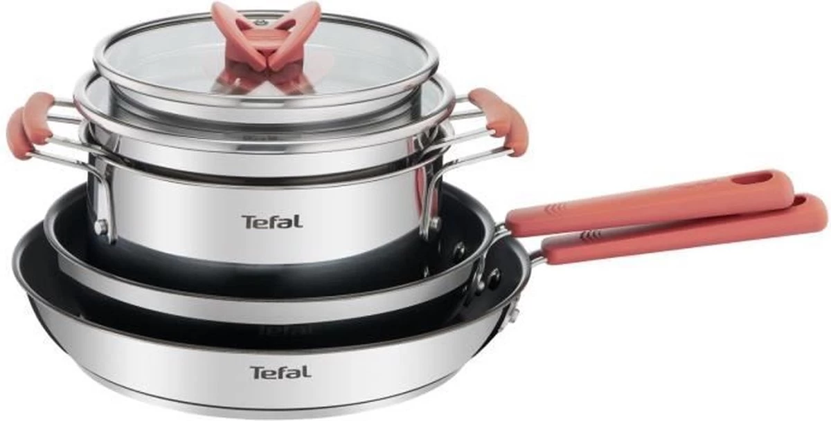 TEFAL G720S604 6-delige Stapelbare Pannenset OPTI'SPACE - RVS - Alle Kookplaten Inclusief Inductie 3 TEFAL G720S604 6-delige Stapelbare Pannenset OPTI'SPACE - RVS - Alle Kookplaten Inclusief Inductie - Afbeelding 3