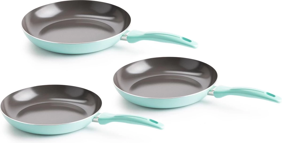 VitaVerde Expert Koekenpannenset Ø 20cm + Ø 24cm + Ø 28cm - Turquoise - Inductie - PFAS-vrij 1 VitaVerde Expert Koekenpannenset Ø 20cm + Ø 24cm + Ø 28cm - Turquoise - Inductie - PFAS-vrij