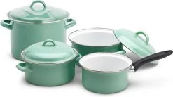 Lite-Body Magus Pannenset 4-delig - Emaille - Olijf Groen - Inductie