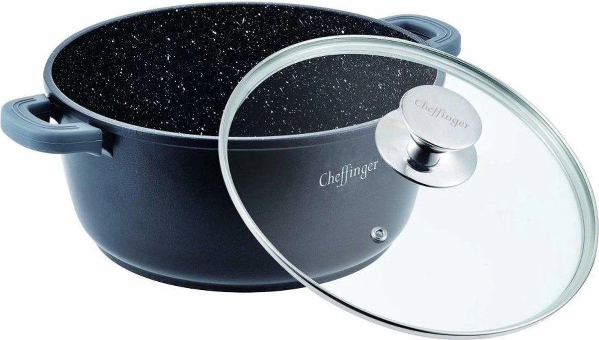 Cheffinger Cooking | Braadpan Met Deksel | 28cm | Alle Warmtebronnen |DC28 5 Cheffinger Cooking | Braadpan Met Deksel | 28cm | Alle Warmtebronnen |DC28 - Afbeelding 5