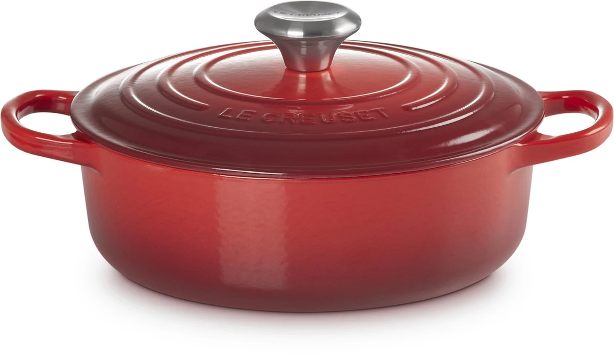Le Creuset - Gietijzeren - Lage Braadpan - 24cm - Kersenrood 11 Le Creuset - Gietijzeren - Lage Braadpan - 24cm - Kersenrood - Afbeelding 11