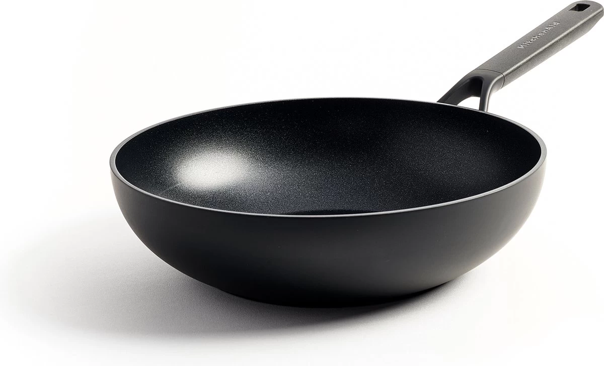 KitchenAid Classic Forged Aluminium Wok ø28cm - Zwart - Inductie - Anti-aanbak 1 KitchenAid Classic Forged Aluminium Wok ø28cm - Zwart - Inductie - Anti-aanbak
