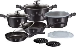 Berlinger Haus - Luxe Pannenset - Burgundy - Aluminium - Zwart - 13-delig - Braadpan - Koekenpan - Pannenset