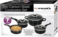 Prima Pannenset 7 Delig - Kleine Pannen - Zwart - Antiaanbaklaag - Kookset - Met Deksel - Kookpannen - Sauspan - Cadeau Voor Man En Vrouw -Aanbiedingen Tefal Winkel 1200x768 1