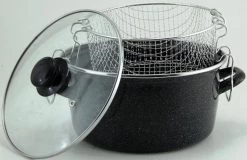 Frituurpan Emaille Met Glazen Deksel En Korf - Ø 26cm - Zwart -Aanbiedingen Tefal Winkel 1200x779