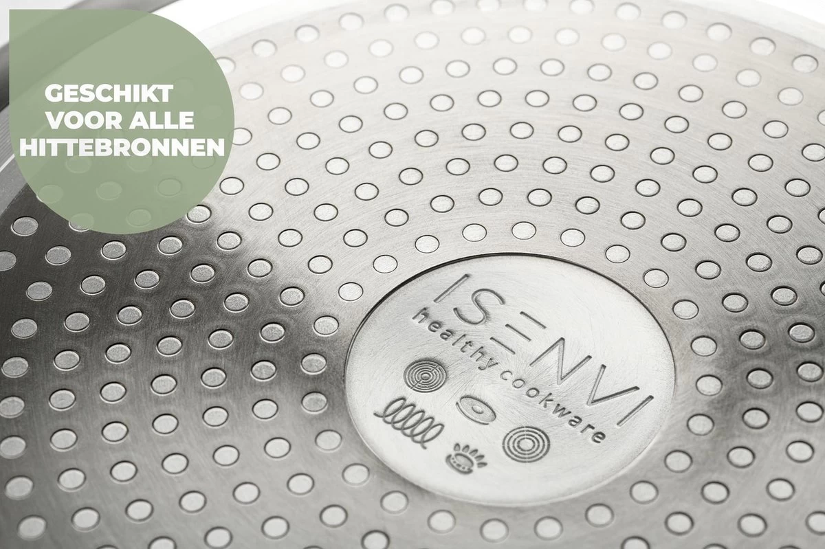 ISENVI Avon Keramische Kookpan 20 CM - Ergo Greep 5 ISENVI Avon Keramische Kookpan 20 CM - Ergo Greep - Afbeelding 5