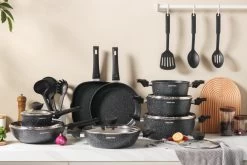 Royal Swiss® - 33-delige Pannenset Inductie - Pannensets - Afneembare Handgreep - Glazen Deksel - Geschikt Voor Oven - PFAS-vrij -Aanbiedingen Tefal Winkel 1200x800 28