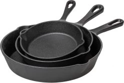 Blackwell Koekenpannenset - Gietijzer - ø 16, 20 En 25 Cm - Zonder Anti-aanbaklaag