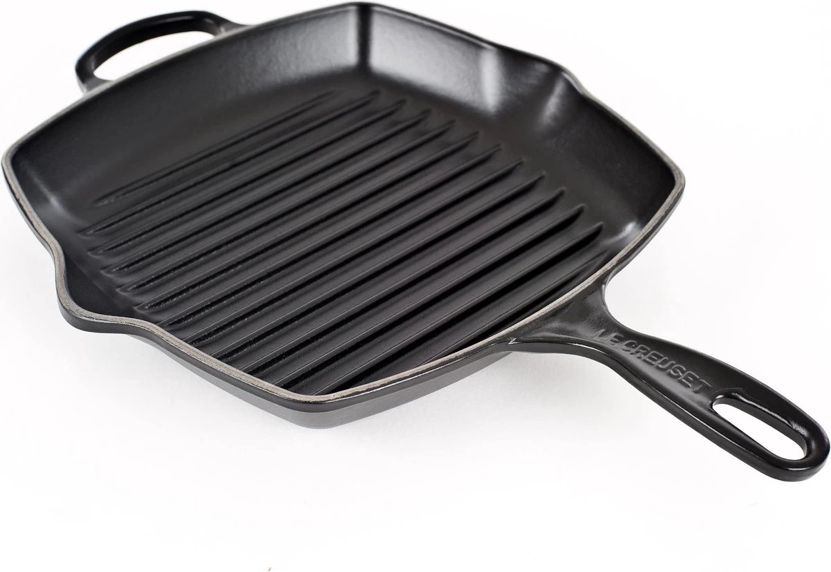 Le Creuset Gietijzeren Vierkante Grillpan - 26cm - Mat Zwart 1 Le Creuset Gietijzeren Vierkante Grillpan - 26cm - Mat Zwart