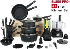 Swiss Pro+ - SWP41D22 - Pannenset 41 Delig - Foodprocessor - Messenblok 8 Delig - Kookgerei Set Met Houder 7 Delig - Starters Pakket - 2022 Serie - Limited Edition -uitzet 16 Swiss Pro+ - SWP41D22 - Pannenset 41 Delig - Foodprocessor - Messenblok 8 Delig - Kookgerei Set Met Houder 7 Delig - Starters Pakket - 2022 Serie - Limited Edition -uitzet -Aanbiedingen Tefal Winkel 1200x839 2