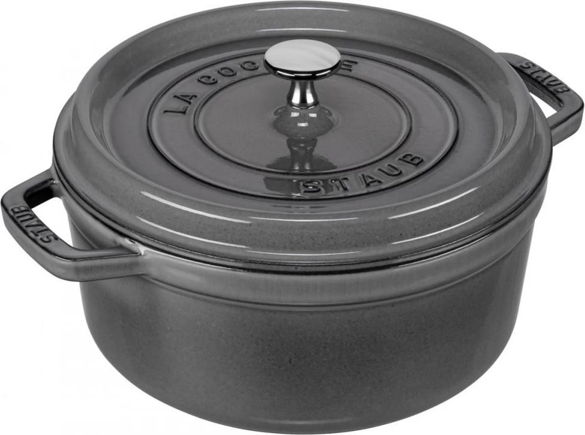 Staub Cocotte - Rond - 24 Cm - Grafietgrijs 1 Staub Cocotte - Rond - 24 Cm - Grafietgrijs