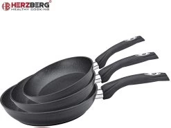 Herzberg HG-FP3: 3-Delige Koekenpan Van Gesmeed Aluminium 20/24/28 - ZILVER -Aanbiedingen Tefal Winkel 1200x905 1