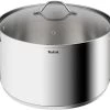 TEFAL B8646404 26 Cm Roestvrijstalen Pan, Alle Branders Inclusief Inductie, 6,5 L, Stevige Handgrepen, Glazen Deksel, Intuition XL
