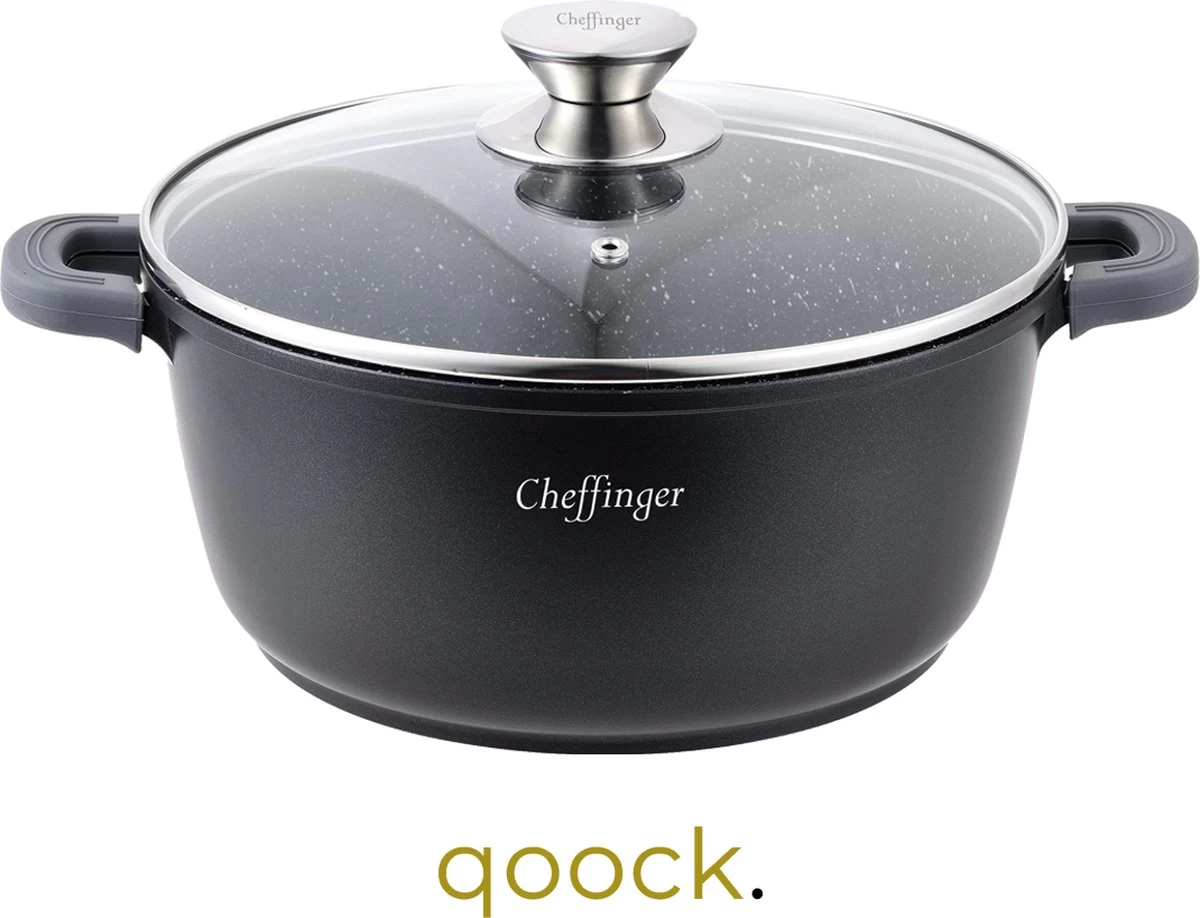 Cheffinger Cooking | Braadpan Met Deksel | 28cm | Alle Warmtebronnen |DC28 1 Cheffinger Cooking | Braadpan Met Deksel | 28cm | Alle Warmtebronnen |DC28