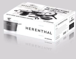 Herenthal Luxe Pannenset - 14-delig - Glazen Deksel - Inductie - Marmeren Coating - PFAS-vrij - Zwart - ES1014M -Aanbiedingen Tefal Winkel 1200x934 4