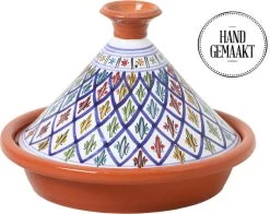 CRAFLAIR ~ Tajine ~ Ø 30 Cm ~ Geschikt Voor Inductie - Adapter ~ Handgemaakt ~ Geglazuurd Keramiek