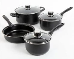 Prima Pannenset 7 Delig - Kleine Pannen - Zwart - Antiaanbaklaag - Kookset - Met Deksel - Kookpannen - Sauspan - Cadeau Voor Man En Vrouw -Aanbiedingen Tefal Winkel 1200x963