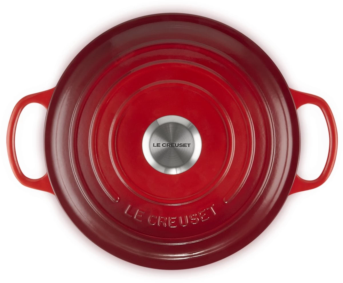 Le Creuset - Gietijzeren - Lage Braadpan - 24cm - Kersenrood 9 Le Creuset - Gietijzeren - Lage Braadpan - 24cm - Kersenrood - Afbeelding 9