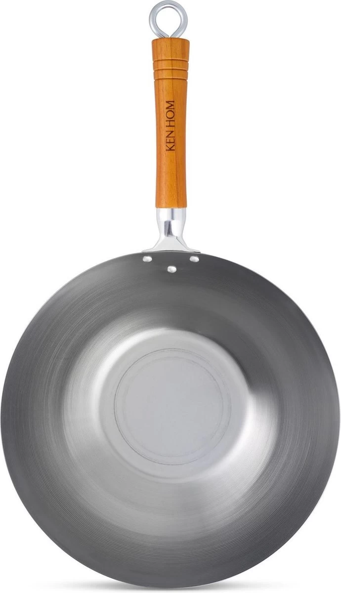 Ken Hom Classic Wok - Ø 32cm In Koolstofstaal En Houten Greep 4 Ken Hom Classic Wok - Ø 32cm In Koolstofstaal En Houten Greep - Afbeelding 4