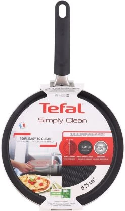 Tefal Simply Clean Pannenkoekenpan - Crêpe Pan Non-stick Coating - Pancake Pan - Titanium - Ø25 Cm - Zwart -Aanbiedingen Tefal Winkel 709x1200