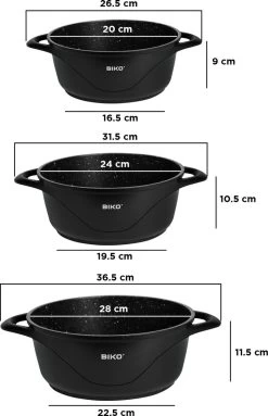 BIKO - Smile Pannen 8 Delige Pannenset - Braadpan - Zwart 14 BIKO - Smile Pannen 8 Delige Pannenset - Braadpan - Zwart -Aanbiedingen Tefal Winkel 774x1200