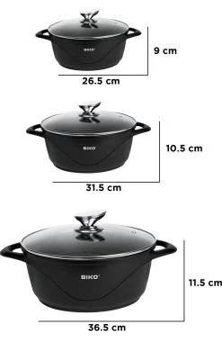 BIKO - Smile Pannen 8 Delige Pannenset - Braadpan - Zwart 12 BIKO - Smile Pannen 8 Delige Pannenset - Braadpan - Zwart -Aanbiedingen Tefal Winkel 779x1200