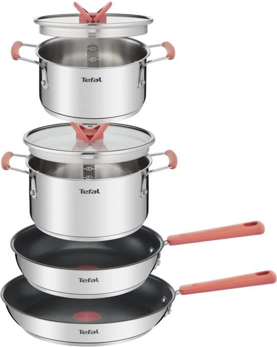 TEFAL G720S604 6-delige Stapelbare Pannenset OPTI'SPACE - RVS - Alle Kookplaten Inclusief Inductie 1 TEFAL G720S604 6-delige Stapelbare Pannenset OPTI'SPACE - RVS - Alle Kookplaten Inclusief Inductie
