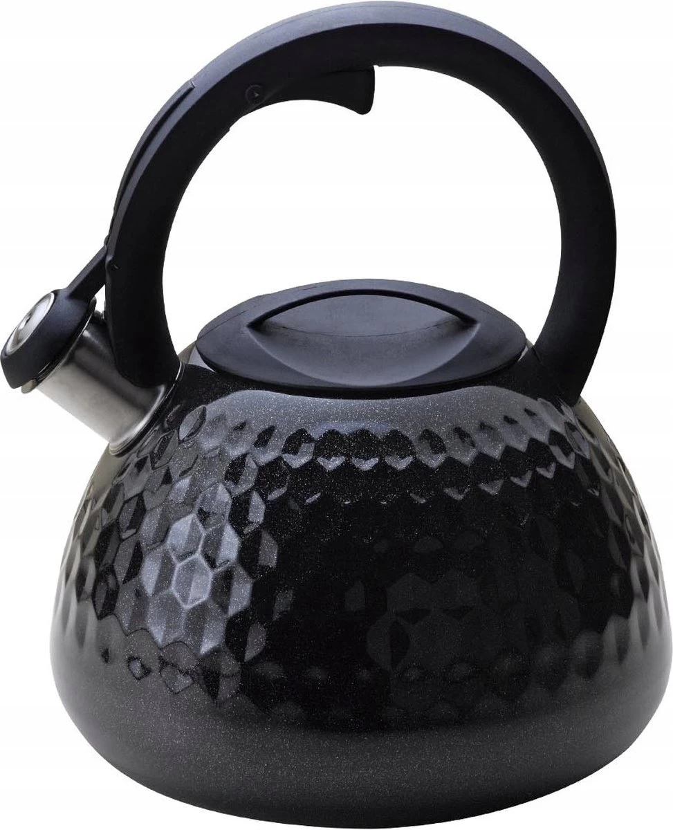 Meyerhoff Fluitketel RVS Metallic Zwart 2.7 Liter - Geschikt Voor Alle Warmtebronnen Ook Inductie - Ruitpatroon - Uniek Design - Koel Blijvend Handvat 1 Meyerhoff Fluitketel RVS Metallic Zwart 2.7 Liter - Geschikt Voor Alle Warmtebronnen Ook Inductie - Ruitpatroon - Uniek Design - Koel Blijvend Handvat